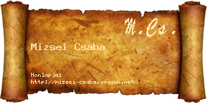 Mizsei Csaba névjegykártya