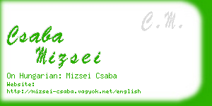 csaba mizsei business card